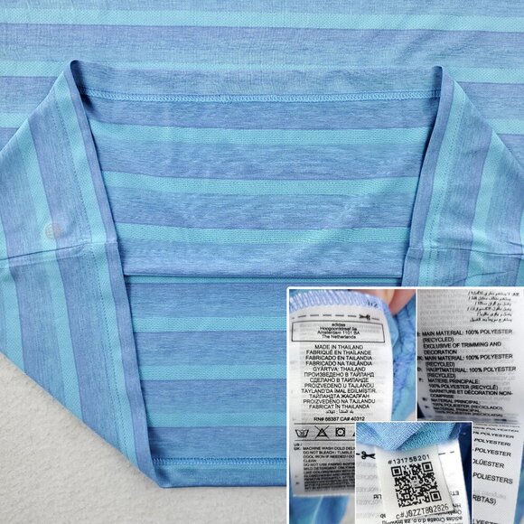 Adidas Golf Polo Shirt 2 Color Striped Stretch Blue Men's Large NWT - Picture 9 of 10